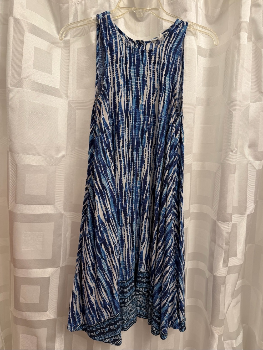 Beach Lunch Lounge blue white dress swim cover up XS
